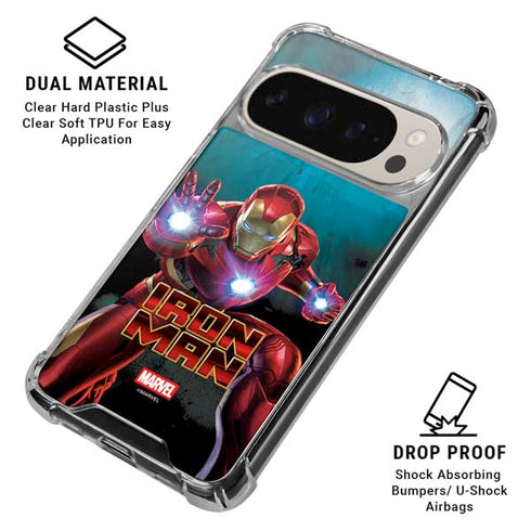 Marvel Iron Man Repulsor Blast Google Pixel 9 Pro XL Clear Case